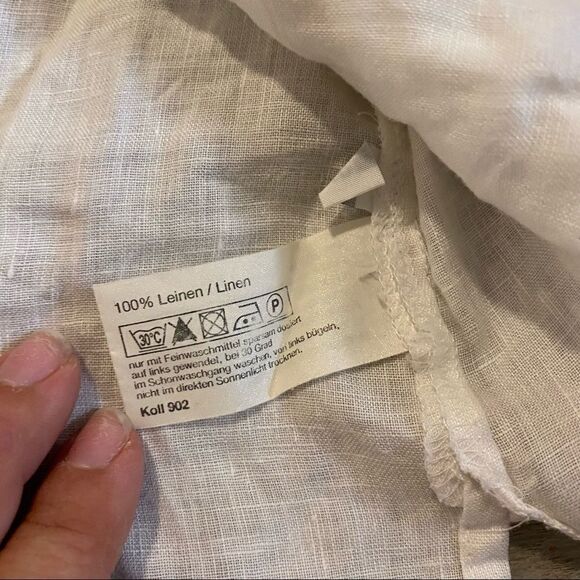 NWOT public easy wear white 100% linen button down with front pockets - Picture 5 of 7